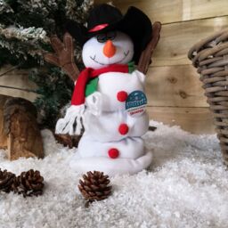 Samuel Alexander 35cm Singing & Dancing Animated Sherbert Snowman Christmas Decoration in White - thumbnail 3