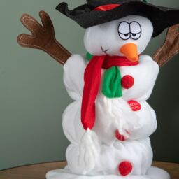Samuel Alexander 35cm Singing & Dancing Animated Sherbert Snowman Christmas Decoration in White - thumbnail 6