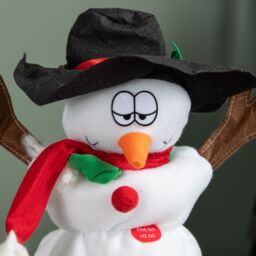 Samuel Alexander 35cm Singing & Dancing Animated Sherbert Snowman Christmas Decoration in White - thumbnail 5