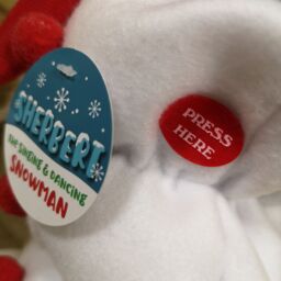 Samuel Alexander 35cm Singing & Dancing Animated Sherbert Snowman Christmas Decoration in White - thumbnail 4