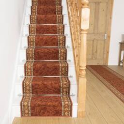 runrug Stair Runner Carpet - Durable, Non-Slip, 5.4mm - 'Cheops' in Terracotta - Size: 120 cm x 690 cm