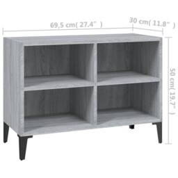 Berkfield Home TV Cabinet with Metal Legs Grey Sonoma 69.5x30x50 cm - thumbnail 6