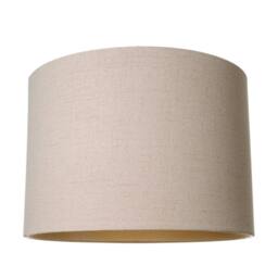 Happy Homewares Contemporary & Elegant Textured Linen Fabric Lamp Shade in Taupe - Size: 16 inches - thumbnail 1