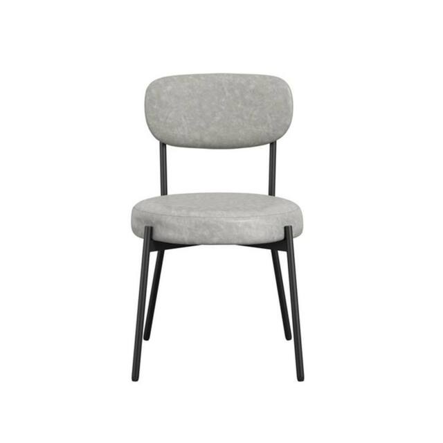 Lemon Pavilion Furniture Smith Dining Chair (Pack of 2) - PU/Metal - L50 x W48 x H79 cm in Grey - Size: 2 Pack