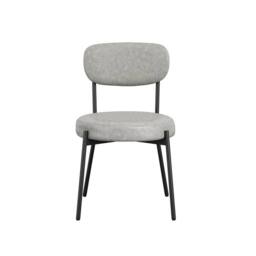 Lemon Pavilion Furniture Smith Dining Chair (Pack of 2) - PU/Metal - L50 x W48 x H79 cm in Grey - Size: 2 Pack - thumbnail 1