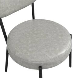 Lemon Pavilion Furniture Smith Dining Chair (Pack of 2) - PU/Metal - L50 x W48 x H79 cm in Grey - Size: 2 Pack - thumbnail 4