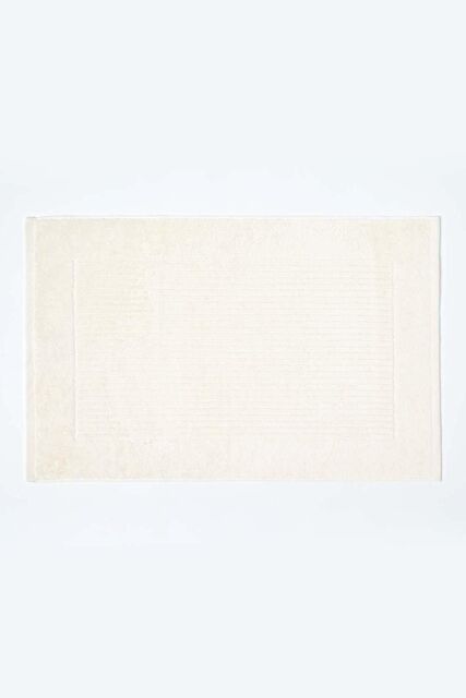 Homescapes Imperial Plain Cotton Bath Mat in Cream - image 1