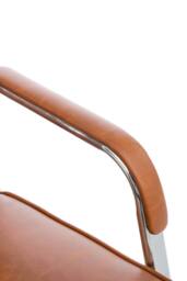 Living and Home PU Leather Height-Adjustable Swivel Office Chair in Brown - thumbnail 8