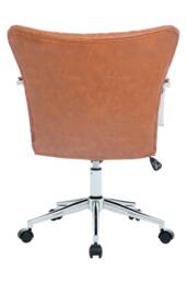 Living and Home PU Leather Height-Adjustable Swivel Office Chair in Brown - thumbnail 6