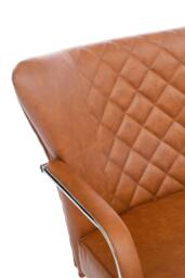 Living and Home PU Leather Height-Adjustable Swivel Office Chair in Brown - thumbnail 7