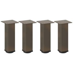Berkfield Home Coffee Table Legs 4 pcs Natural Steel 42-44 cm Steel in Brown - thumbnail 2