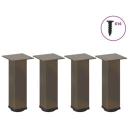 Berkfield Home Coffee Table Legs 4 pcs Natural Steel 42-44 cm Steel in Brown - thumbnail 1