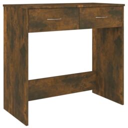 Berkfield Home Desk Smoked Oak 80x40x75 cm Engineered Wood in Brown - Size: 80 x 40 x 75 cm - thumbnail 2