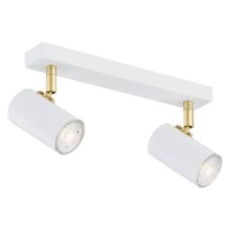 Netlighting Lagos Twin Ceiling Spotlight White Structure Brass Elements