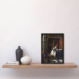 Artery8 Allegory of the Catholic Faith Vermeer Vintage Framed Wall Art Print - Size: A4 - thumbnail 4