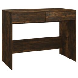 Berkfield Home Desk Smoked Oak 101x50x76.5 cm Engineered Wood in Brown - thumbnail 2