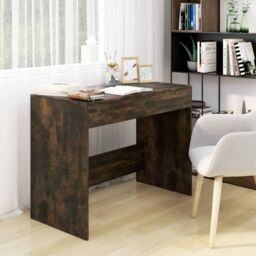 Berkfield Home Desk Smoked Oak 101x50x76.5 cm Engineered Wood in Brown - thumbnail 1