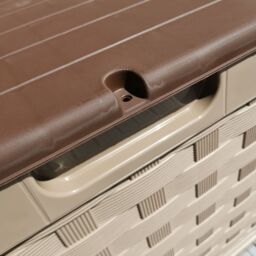 Samuel Alexander 335 Litre Rattan Style Garden Cushion Storage Box with Sit on Lid - Dark Brown - thumbnail 6