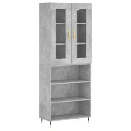 Berkfield Home Highboard Concrete Grey 69.5x34x180 cm Engineered Wood - thumbnail 2