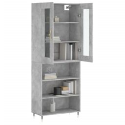 Berkfield Home Highboard Concrete Grey 69.5x34x180 cm Engineered Wood - thumbnail 3