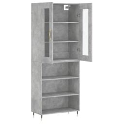 Berkfield Home Highboard Concrete Grey 69.5x34x180 cm Engineered Wood - thumbnail 4
