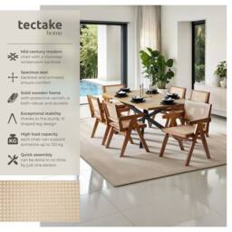 tectake Dining Chair Lizzy Per Piece - Dark Oak in Dark Brown - Size: 1 Pack - thumbnail 2