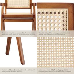 tectake Dining Chair Lizzy Per Piece - Dark Oak in Dark Brown - Size: 1 Pack - thumbnail 5