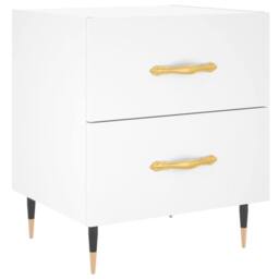 Berkfield Home Modern Bedside Cabinets 2 pcs White 40x35x47.5 cm Engineered Wood - thumbnail 5