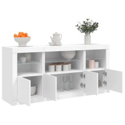 Berkfield Home Sideboard with LED Lights White 142.5x37x67 cm - thumbnail 4