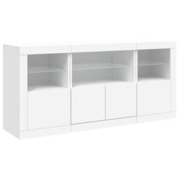 Berkfield Home Sideboard with LED Lights White 142.5x37x67 cm - thumbnail 5