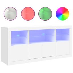 Berkfield Home Sideboard with LED Lights White 142.5x37x67 cm - thumbnail 2