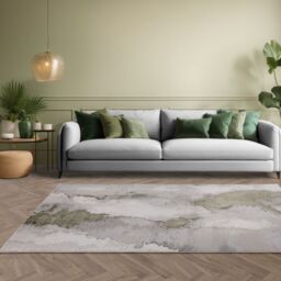 The Rug Shop UK Green Modern Abstract Luxurious Easy To Clean Green Area Rug - Size: 200 cm x 290 cm - thumbnail 1