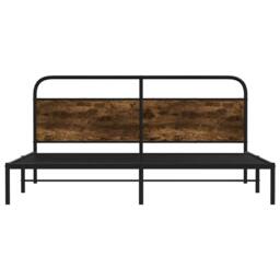 Berkfield Home Metal Bed Frame without Mattress Smoked Oak 180x200 cm Super King - thumbnail 5