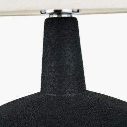 Ruma Set of 2 Elio Black & Wood Effect Textured Ceramic Table Lamp - thumbnail 8