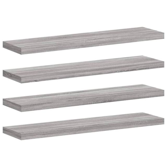 Berkfield Home Wall Shelves 4 pcs Grey Sonoma 40x10x1.5 cm Engineered Wood - image 1