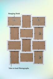 Arpan Multi Aperture Picture Wooden Photo Frame Holds 12 x 6x4 Inch Photo Frames, Collage Picture Wall-Mounted Frame in White - thumbnail 4