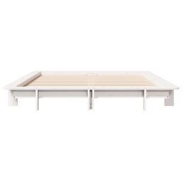 Berkfield Home Bed Frame without Mattress White 150x200 cm King Size Solid Wood Pine - thumbnail 4