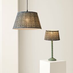 ValueLights Abel Pleated Tapered Floral Easy Fit Ceiling Light Lamp Shade & Bulb in Green - Size: Large - thumbnail 6