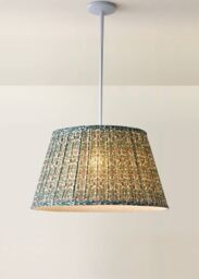 ValueLights Abel Pleated Tapered Floral Easy Fit Ceiling Light Lamp Shade & Bulb in Green - Size: Large - thumbnail 2