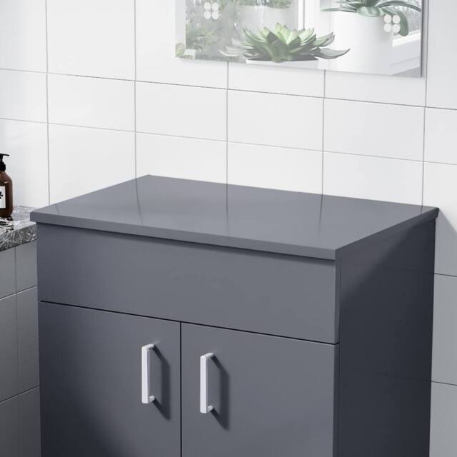 Nes Home Grey 600mm MDF Bathroom Worktop For Vanity Cabinet - image 1
