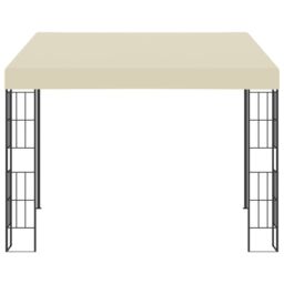 Berkfield Home Wall-mounted Gazebo 3x3 m Cream Fabric in Beige - thumbnail 2