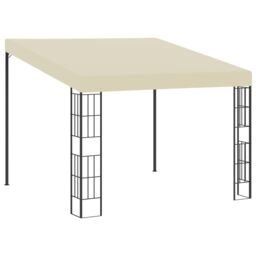 Berkfield Home Wall-mounted Gazebo 3x3 m Cream Fabric in Beige - thumbnail 1