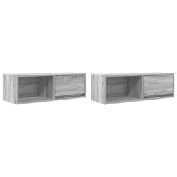Berkfield Home TV Cabinets 2 pcs Grey Sonoma 80x31x25.5 cm Engineered Wood - thumbnail 1