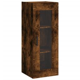 Berkfield Home Wall Mounted Cabinet Smoked Oak 34.5x34x90 cm in Brown - thumbnail 2
