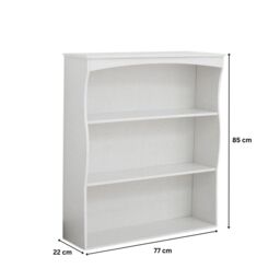 Home Source Painted Wall Mounted Shelves 3 Book Shelves Ideal for Kitchen Bathroom in White - thumbnail 6