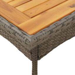 Berkfield Home Garden Table with Acacia Wood Top Grey 80x80x75 cm Poly Rattan - Size: 80 x 80 x 75 cm - thumbnail 8