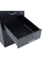 Living and Home 6 Drawers Vertical File Cabinet with Wheels Living Room Storage Cabinet Bedroom Black Bedside Table - thumbnail 5