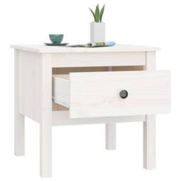 Berkfield Home Side Tables 2 pcs White 50x50x49 cm Solid Wood Pine - Size: 50 x 50 x 49 cm - thumbnail 7
