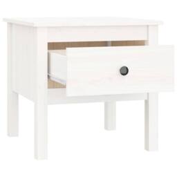 Berkfield Home Side Tables 2 pcs White 50x50x49 cm Solid Wood Pine - Size: 50 x 50 x 49 cm - thumbnail 9