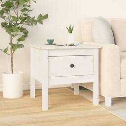 Berkfield Home Side Tables 2 pcs White 50x50x49 cm Solid Wood Pine - Size: 50 x 50 x 49 cm - thumbnail 4